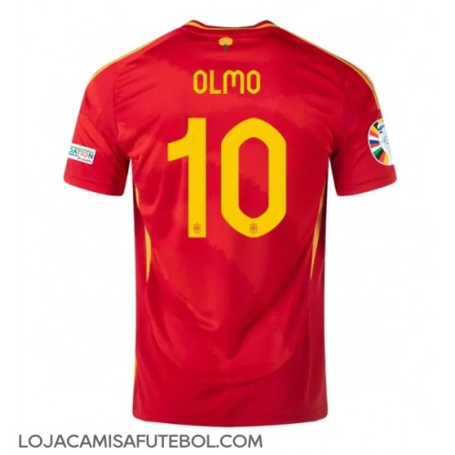 Camisa de Futebol Espanha Dani Olmo #10 Equipamento Principal Europeu 2024 Manga Curta